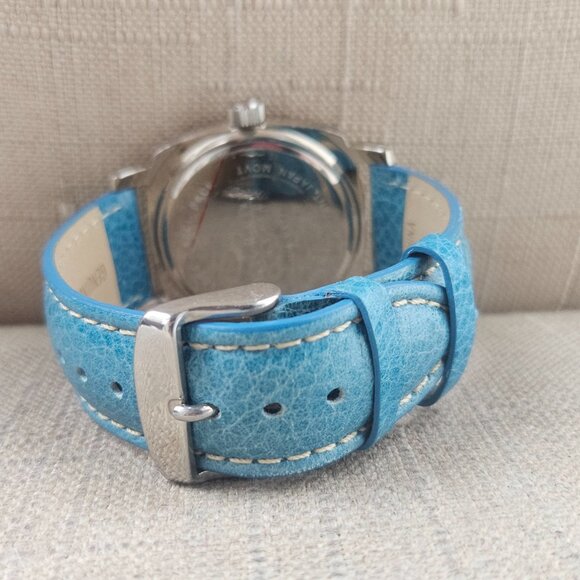 Joan Rivers Classic Women Watch 40mm Silver Tone Case Turquoise Bands Wristwatch main image 12